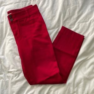 Slim fit red pants